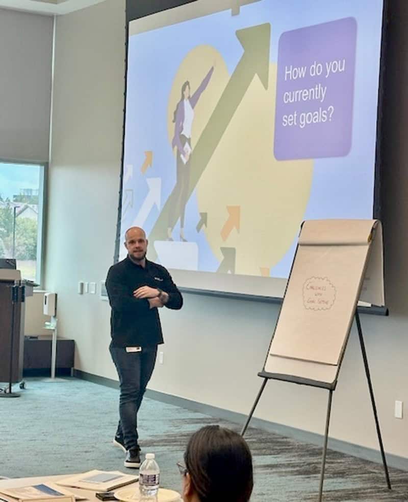 Aaron Teaching OKRs In Denver May 2025 800px Discussing Agile